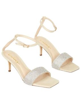 Lulus Rhinestone Shylaa Strappy Sandals Shoes Size 9 NIB